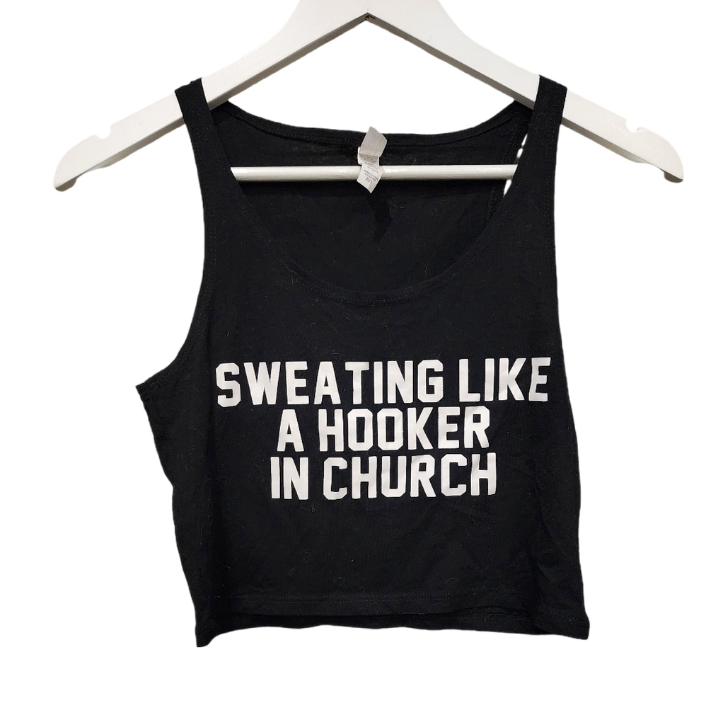 Humor Crop Top Hooker In Church Xs / S BELLA CANVAS Festival